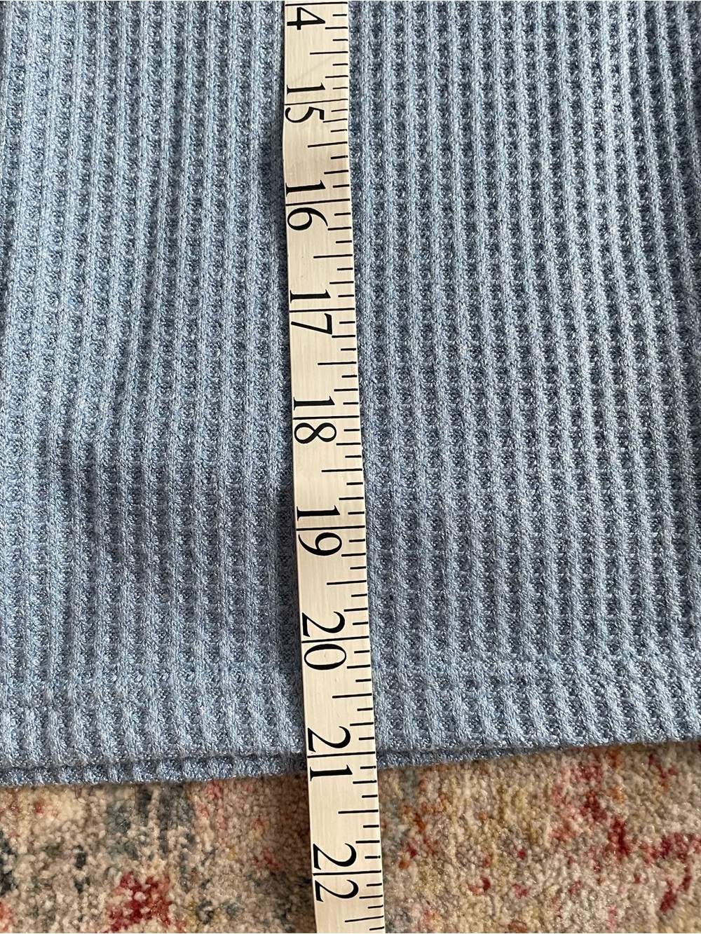 KNIX Light Blue Waffle Knit Henley Top - Picture 6 of 6